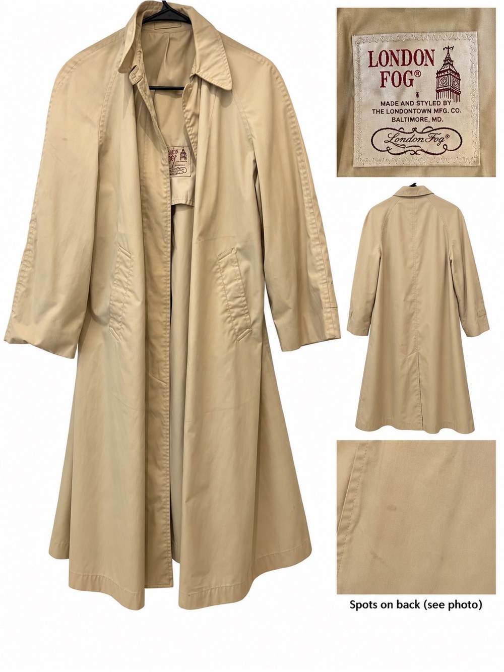 London Fog Tan Lightweight Single-Breasted Trench Coat
